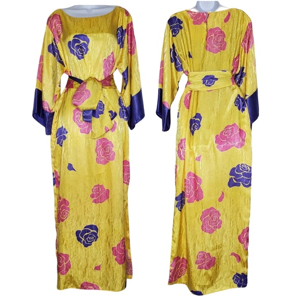 VINTAGE FLORA KUNG BELTED MAXI DRESS - Picture 5 of 8